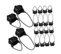 LALADEFIEE 12pcs Mini Cauldrons Sturdy Plastic with Metal Handles for Halloween Party Crafts Dollhouse Kitchen Accessories Witchcraft Decor and Fairy Garden Supplies