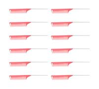 LALADEFIEE 12Pcs Pink Plastic Pintail Hairdressing Comb Set for Highlighting and Hair Coloring, Professional Barber Tail Comb for Salon and Home Use