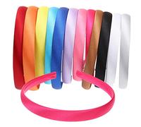 LALADEFIEE 12pcs Plain Cloth Covered Headbands No Teeth Hair Hoops for Diy Accessories Candy-colored for Crafting Custom Hair Accessories Suitable for All Ages