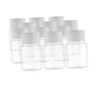 LALADEFIEE 12pcs Refillable Plastic Medicine Bottles with Caps Transparent Empty Pill Containers for Powders Liquids and Solids Travel Storage for Pills and Lotions