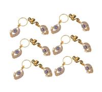 LALADEFIEE 12pcs Spiral Snake Braiding Rings with Evil Eye Charms for Dreadlocks Lightweight Hair Accessories for Braids European Design for Holiday Party Looks