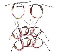 LALADEFIEE 12pcs Strawberry Woven Bracelet Hand-woven String Jewelry Bohemian Ethnic Style Adjustable for Women