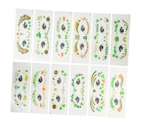 LALADEFIEE 12sheets St Patrick's Day Face Stickers Irish Holiday Party Decorations Temporary Unique Designs for Adults Boys and Girls