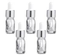 LALADEFIEE 15ml Glass Dropper Bottle Dispenser with White Silicone Bulb and Silver Ring, 15pcs Essential Oil Container for Perfume, Aromatherapy, and Beauty Use