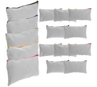 LALADEFIEE 15pcs Canvas Pencil Pouch and Sublimation Blank Makeup Bags with Zipper Design, Portable Heat Transfer Pencil Case for Travel and School Season Decor Random Color