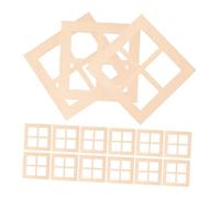 LALADEFIEE 15pcs Mini Wooden Window Frames Four Pane Design Miniature Dollhouse Accessories Small Decorative Furniture for DIY Doll House Bedroom Craft