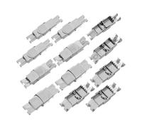 LALADEFIEE 15pcs Stainless Steel Deployant Watch Strap Clasp Push Button Safety Buckle Connector for Watchband Extension Titanium Steel Compatible with Various Band Widths