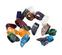 LALADEFIEE 18pcs Adjustable Thumb Pick for Bass Guitar Resin Finger Picks Variety Pack for Acoustic Banjo Ukulele Portable Music Accessories
