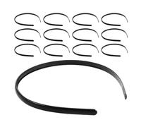 LALADEFIEE 18pcs Black Plastic Hairbands with Anti-slip Teeth Comb Lightweight Flexible Skinny Headbands for Women Men Non-slip Hair Bands for Thin Hair Styling Yoga Face Washing and Party