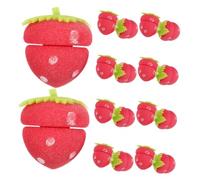 LALADEFIEE 18pcs Hair Rollers Soft Heatless Strawberry Curlers for Overnight Use No Damage for Women Long Hair