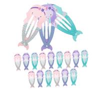 LALADEFIEE 18pcs Mermaid Hair Accessories Set for Girls 4-12, Painted Mermaid Hair Clips in Purple Blue Pink, Decorative Hairpins for Toddlers and Little Girls’ Hairstyles