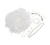 LALADEFIEE 1set Funny Old Lady Costume Adults Grandma Wig Accessories for Halloween and Cosplay Parties Old Lady Role Play Outfit