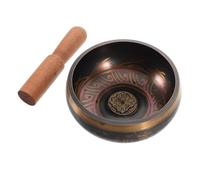 LALADEFIEE 1set Healing Tibetan Singing Bowl Meditation Sound Bowl for Yoga and Relaxation Handmade Copper Wooden Mallet Spiritual Sound Therapy for and Tranquility