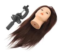 LALADEFIEE 1set Human Hair Mannequin for Hair Styling Practice with Holder Realistic Cosmetology Training Doll Model for Braiding Updos and Curling Techniques