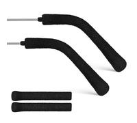 LALADEFIEE 2 Pairs Black Glasses Ear Grips with Cushioned Padding and Nonslip Nylon Spandex Material, Comfortable Eyeglasses Ear Pieces Tips Suitable for Glasses Arm Protection and Secure Fit