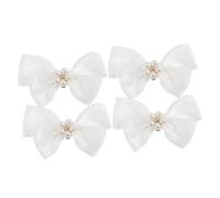 LALADEFIEE 2 Pairs Bow Shoe Clips for Pumps Wedding Shoe Embellishments Elegant Buckles for Women Valentines Christmas Party Decoration