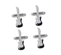 LALADEFIEE 2 Pairs Creative Guitar Fashion Cuff Links for Men Clothing Fasteners Stylish Shirt Cuff Studs Polished Shiny Appearance Pack for Business Wedding Formal Wear