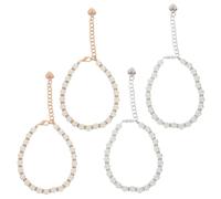 LALADEFIEE 2 Pairs Detachable Faux Pearl High Heel Shoe Straps Anti-loose Heel Keeper Bands for Women Pumps Flexible Footfriendly Design with Chic Beaded Ankles No Installation Needed Gold