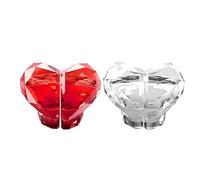 LALADEFIEE 2 Pairs Red Crystal Heart-Shaped Toilet Flush Button Replacement with Lid Lifter Handle, Toilet Tank Push Button Press Helper for Women with Long Nails