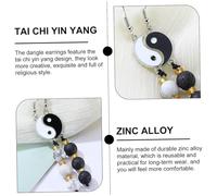 LALADEFIEE 2 Pairs Tai Chi Alloy Dangle Earrings for Women Stylish Bagua Ear Accessories Gift for Travel Wedding Daily Wear