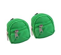 LALADEFIEE 2 Pcs Mini Backpack Coin Purse Keychains with Zipper, Small Change Purse Pendant Key Ring for Women, Green Mini Bag for Travel and Everyday Use