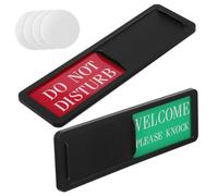 LALADEFIEE 2 Pcs Sliding Privacy Door Signs with Do Not Disturb and Welcome Please Knock Indicators Material Easy to Install Room Signs for Office Bedroom Bathroom