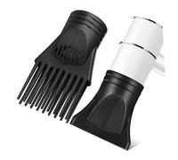 LALADEFIEE 2 Pcs Universal Hair Dryer Nozzle Attachments with Comb and Diffuser Tips Heat Resistant Plastic Styling Tools for Straight and Curly Hair