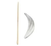 LALADEFIEE 2 Pieces Oval Acrylic Hair Stick Hairpin Set Grey Black Hair Clip Holder for Bun Styling Women French Twist