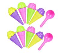 LALADEFIEE 2 Sets Creative Ice Cream Sand Molds Set for Portable Sandbox Tools Safe Smooth Plastic for Beach Indoor Outdoor Play Encourages Imaginative Sandcastle Building and Fun