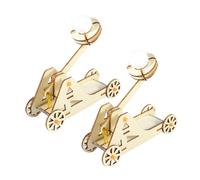LALADEFIEE 2 Sets DIY Wooden Trebuchet Kit for Stem Physics Learning Easy Assembly Catapult Model for Educational Science Experiments Interactive Historical Engineering for Classroom Use