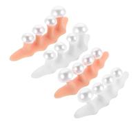LALADEFIEE 2 Sets Toe Spacers for Women with Pearl Decor Soft Silicone Toe Separators for Pedicure and Nail Art Prevent Smudging Suitable for Men and Beginners