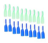 LALADEFIEE 20 Pcs Mini Prison Toothbrushes with Anti-self-harm Design Small Compact Finger Toothbrushes in Blue and Light Green Plastic for Safe Use and Easy Storage