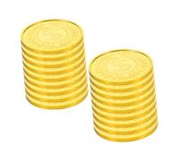 LALADEFIEE 200pcs Pirate Treasure Hunt Coins for Lightweight Plastic Golden Tokens for Board Games Halloween Party Classroom Rewards Roleplaying and Scavenger Adventures