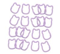 LALADEFIEE 20pcs Cat Shape Keychain Hooks Spring Ring Bag Charms Zinc Alloy Key Holder for DIY Accessories Backpacks Purses and Handbag Pendants in Light Purple