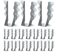 LALADEFIEE 20pcs Galvanized Steel Wood Beam Hangers with Structural Stability and Precision Engineering, 2x6 Inch Joist and Hurricane Tie Brackets for Deck, Floor, Ceiling and Porch Rafters