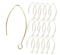 LALADEFIEE 20pcs Gold Plated Earring Hooks for Women Brass DIY Jewelry Making Accessories Long U-shaped Dangling Ear Hooks for Custom Earrings and Stylish Designs
