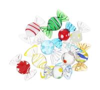 LALADEFIEE 20pcs Handmade Vintage Glass Candy Figurines Retro Murano Style Faux Sweets Ornaments for Wedding Party Christmas Tree Festival Decoration