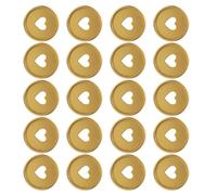 LALADEFIEE 20pcs Loose Leaf Binder Discs Plastic Rings for Book Binding Hollow Heart Shape, Lightweight Abs Material, Beautiful Gold Colour, for School and Home Planner Binding