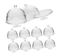 LALADEFIEE 20pcs Miniature Cake Domes Stand Transparent Dessert Display Covers for Dollhouse Accessories for Mini Food Decoration and Showcases