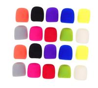 LALADEFIEE 20pcs Multi-colored Thick Microphone Windscreen Covers Reusable Sponge Mic Protector Sleeve for Handheld Microphones Wind Muff Reducing Noise for Karaoke Meetings Studio Recording