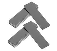 LALADEFIEE 20pcs Stainless Steel Rectangle Blank Tags, Metal Stamping Blanks with Badge Pins, 2.76" x 0.79", for Hospitals and Factories