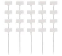 LALADEFIEE 20pcs T-Type Plastic Plant Labels White 30cm Garden Marker Stakes for Outdoor Planters and Flowerpots, Slanted Small Plant Tags for Gardening and Nursery Use