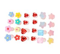 LALADEFIEE 24 pcs Silicone Pedicure Toe Separators Reusable Soft Gel Toe Spacers with Decorative Heart Flower Designs for Women Nail Art and Manicure Care