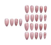 LALADEFIEE 24pcs Long Full Cover Designed Fake Nails Marble Fake Nails Ultra-thin Long Serving Life Plastic Press for Women Charming Sweet Art Design at Home