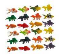 LALADEFIEE 24pcs Mini PVC Goldfish Figurines Lifelike Realistic Fish Models for Aquarium Tank and Desktop Ornament Portable Tiny Fish Decorations for Home Office Terrarium with Detailed