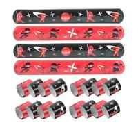 LALADEFIEE 24pcs Ninja Snap Slap Bracelets for Flexible Elastic Wristbands Party Decorations Birthday Favor for Boys and Safe Design