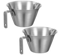 LALADEFIEE 2PCS 100ml Stainless Steel Espresso Shot Glasses Dual Scale and V-Shaped Spout, Metal Coffee Measuring Cups for Espresso Machine Accessories