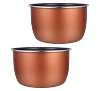 LALADEFIEE 2pcs 5l Non-Stick Aluminium Alloy Rice Cooker Replacement Inner Pots with Thickened Design for Daily Family Meals and Versatile Cooking Use