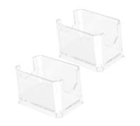 LALADEFIEE 2pcs Acrylic Coffee Bag Box Square Reusable Transparent Storage Container for Tea Bags Sugar Packets Snacks Candy Sundries Organiser for Home and Restaurant