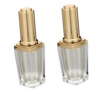 LALADEFIEE 2pcs Acrylic Nail Polish Bottles with Brush Lid Refillable Nail Art Supplies for DIY Manicure Cuticle Oils and Liquid Treatments Travel-friendly Container Random Color